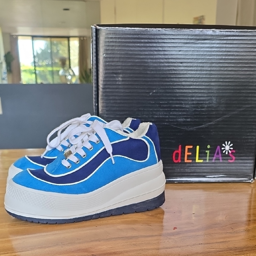 dELiA*s Vibrant Blue and White Platform Shoes